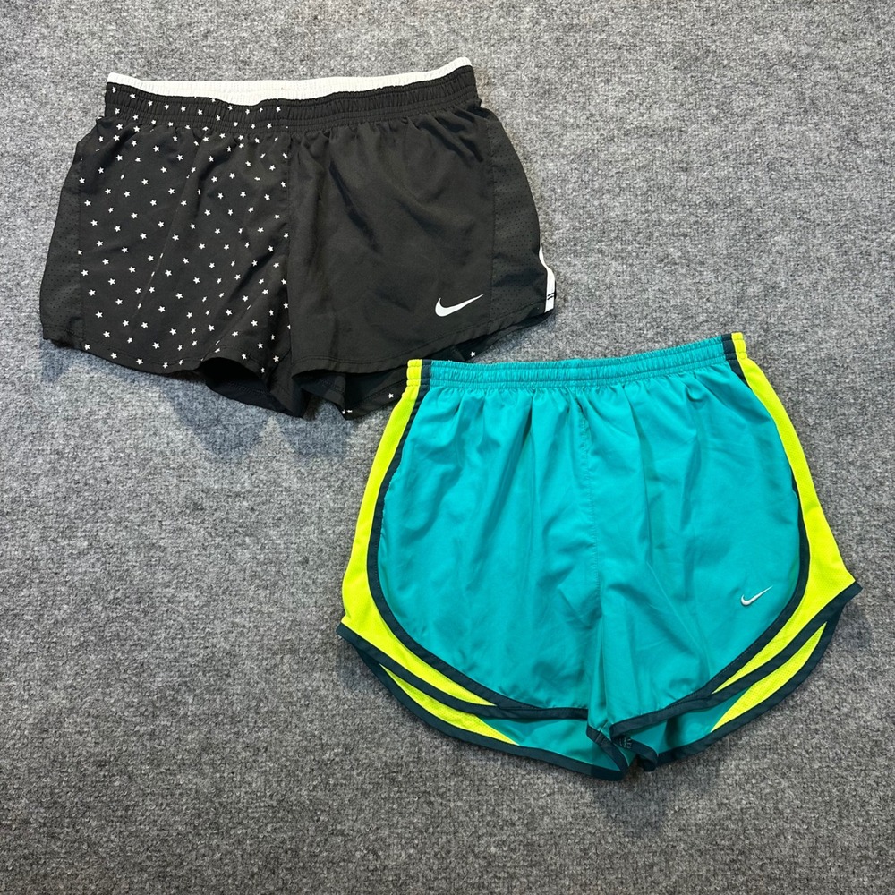 Nike Running Shorts Bundle Womens Medium Teal Black Star Print Athletic Gym